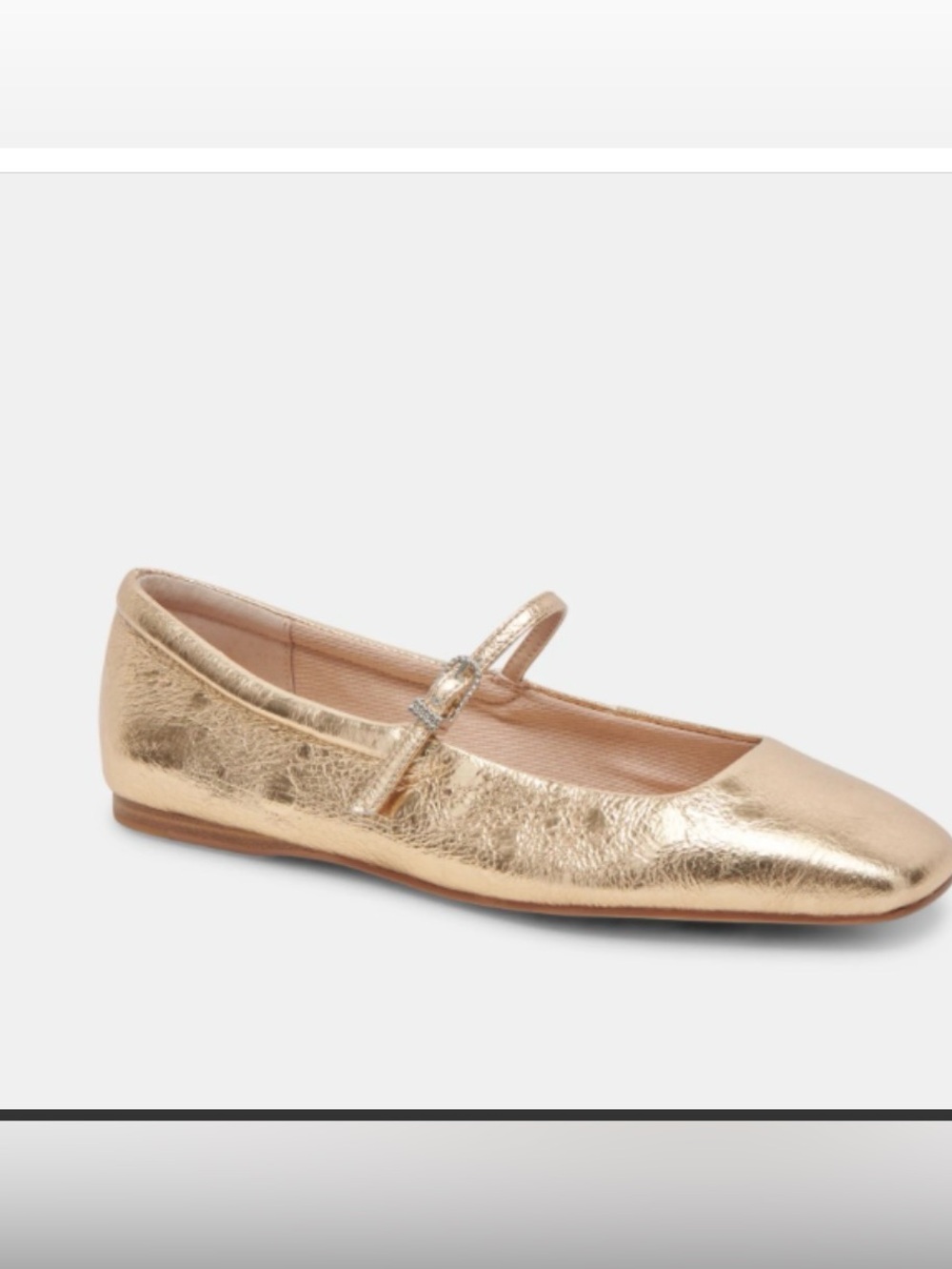 Dolce Vita Distressed Gold Mary-Jane Flats